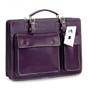 Servieta din piele naturala, model DiAmanti Rovigo Violet